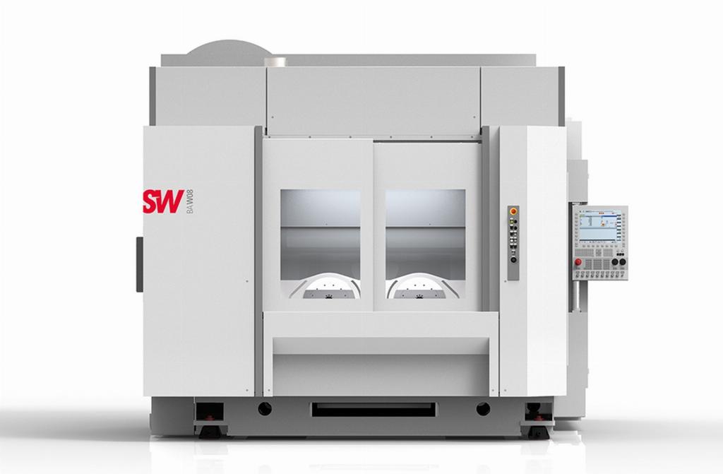 SW has developed a special machining centre for processing electric auto parts: the BA W08 is designed for 4-axis and 5-axis machining of very large light metal workpieces 