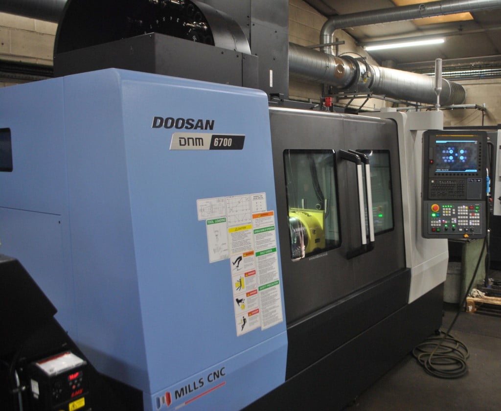 The Doosan DNM 6700 supplied with a Nikken fourth axis unit installed at Erodatools’ facility in Sheffield
