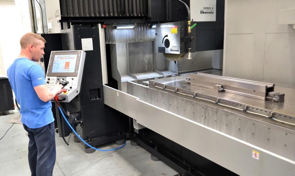 An Okamoto 208 CH-iQ high precision surface grinder recently installed by DF Precision at Ametek Taylor Hobson’s facility in Leicester