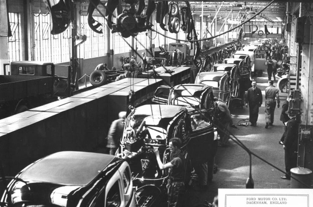 Car making at ford circa 1935