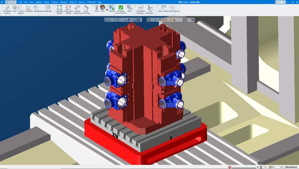 GibbsCAM simulation is key in collision rich environments such as tombstone machining