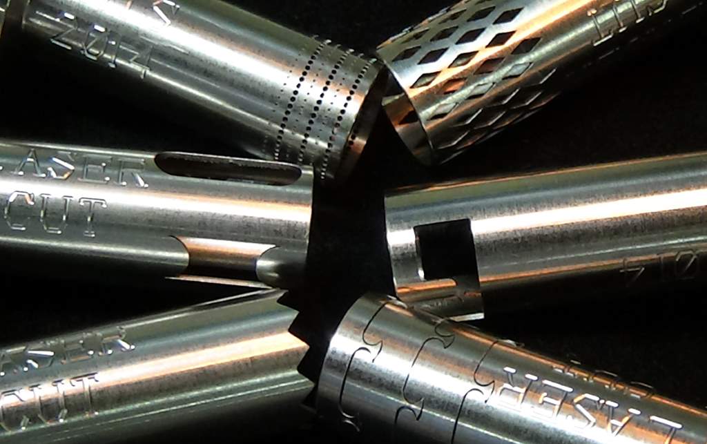 Examples of components machined in a Cincom sliding head mill-turn centre equipped with laser cutting