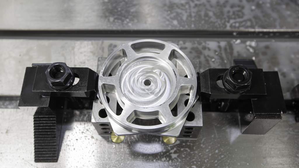 One of Rega Research’s metal components being machined on the XYZ 750 LR 