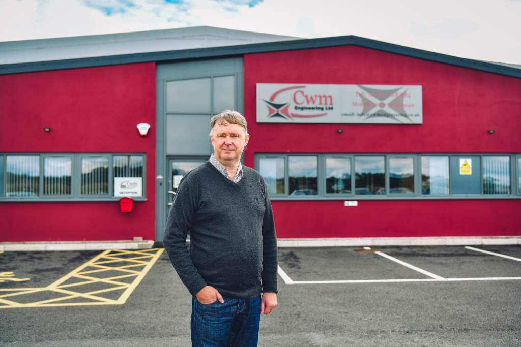 Malcolm Walters, director at Cwm Engineering, outside the company’s 12,000ft² Carmarthenshire headquarters