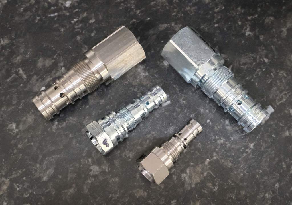 Steel hydraulic cartridge bodies turned and milled in one hit on the Miyanos