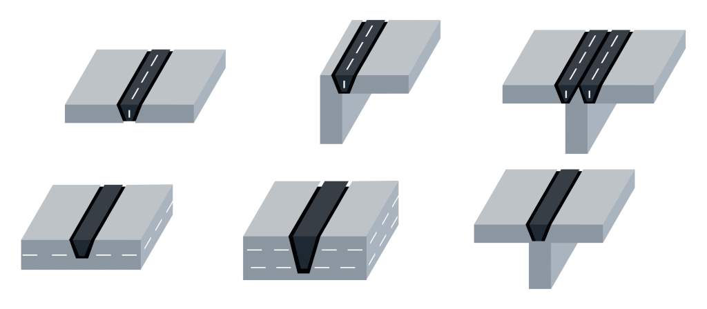 Some of the different types of weld seam that can be created